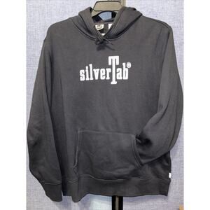 Levi's Silver Tab Hoodie Small Black Sweatshirt Pullover Logo Spell Out Mens L